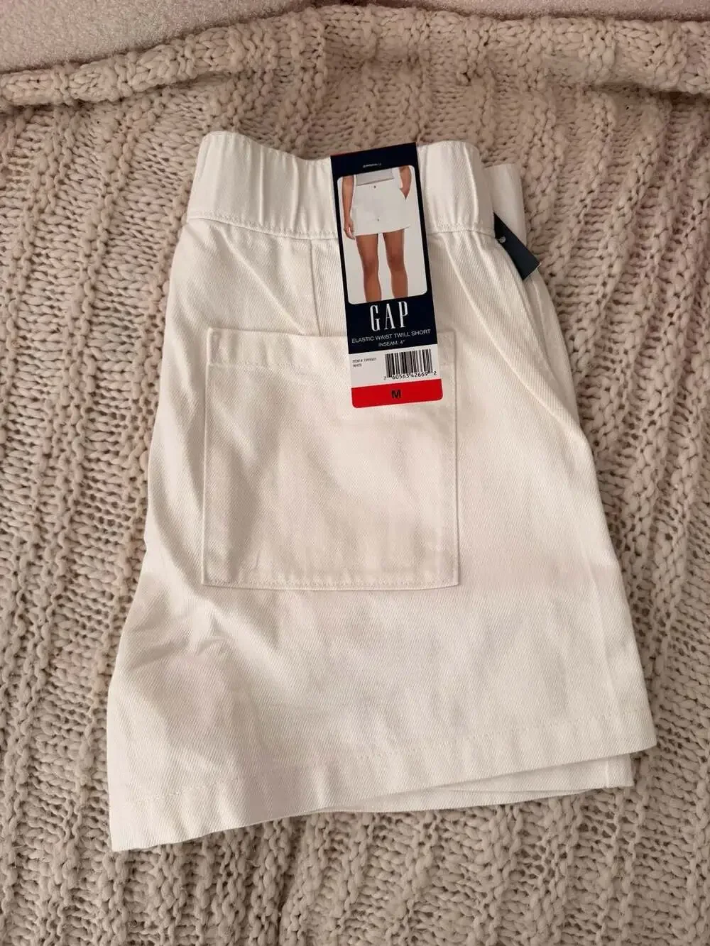 GAP White Cotton Soft Denim Shorts for Women